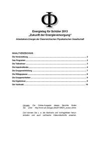 Bericht Zukunft der Energieversorgung 2013